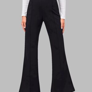 Women's Bell Bottom High Waist Trouser, Elastic Flared Bootcut Pants, Stretchy Parallel Leg for Casual Office Work wear