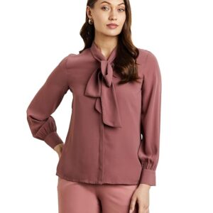Women's Solid Desk-to-Dinner' Bow Tie Top